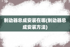 制动器总成安装在哪(制动器总成安装方法)