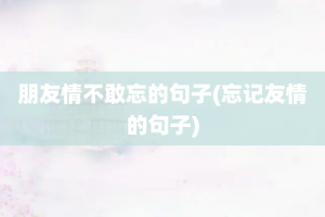 朋友情不敢忘的句子(忘记友情的句子)