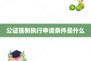 公证强制执行申请条件是什么