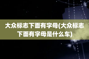 大众标志下面有字母(大众标志下面有字母是什么车)