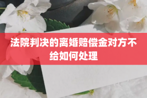 法院判决的离婚赔偿金对方不给如何处理