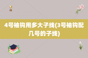 4号袖钩用多大子线(3号袖钩配几号的子线)