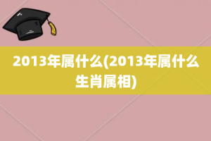 2013年属什么(2013年属什么生肖属相)