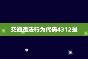 交通违法行为代码4312是
