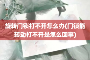旋转门锁打不开怎么办(门锁能转动打不开是怎么回事)