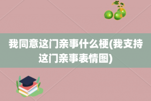 我同意这门亲事什么梗(我支持这门亲事表情图)