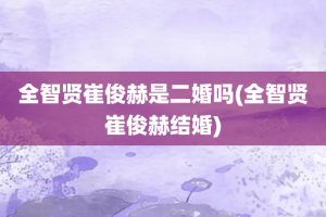 全智贤崔俊赫是二婚吗(全智贤崔俊赫结婚)