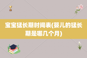 宝宝猛长期时间表(婴儿的猛长期是哪几个月)