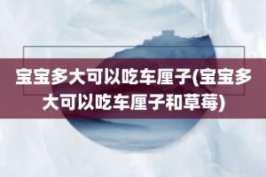 宝宝多大可以吃车厘子(宝宝多大可以吃车厘子和草莓)