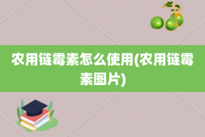 农用链霉素怎么使用(农用链霉素图片)