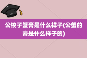 公梭子蟹膏是什么样子(公蟹的膏是什么样子的)