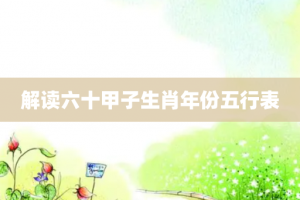 解读六十甲子生肖年份五行表