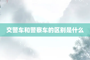 交警车和警察车的区别是什么
