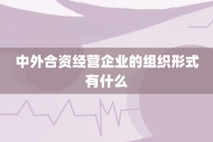 中外合资经营企业的组织形式有什么