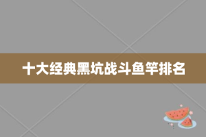 十大经典黑坑战斗鱼竿排名