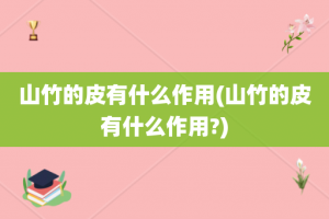 山竹的皮有什么作用(山竹的皮有什么作用?)