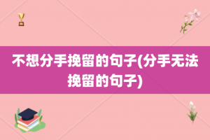 不想分手挽留的句子(分手无法挽留的句子)
