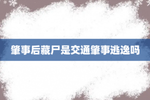 肇事后藏尸是交通肇事逃逸吗