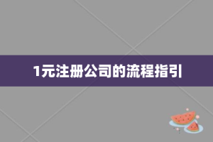 1元注册公司的流程指引
