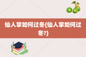 仙人掌如何过冬(仙人掌如何过冬?)