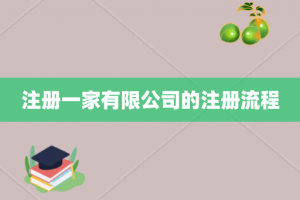 注册一家有限公司的注册流程