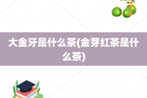 大金牙是什么茶(金芽红茶是什么茶)