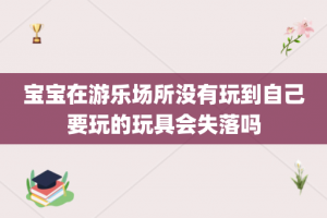 宝宝在游乐场所没有玩到自己要玩的玩具会失落吗