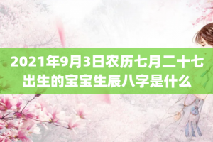 2021年9月3日农历七月二十七出生的宝宝生辰八字是什么