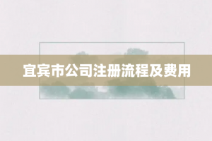 宜宾市公司注册流程及费用