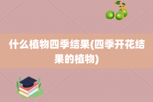 什么植物四季结果(四季开花结果的植物)