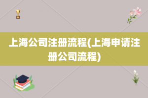 上海公司注册流程(上海申请注册公司流程)