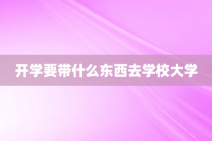 开学要带什么东西去学校大学