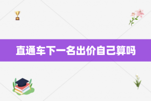 直通车下一名出价自己算吗