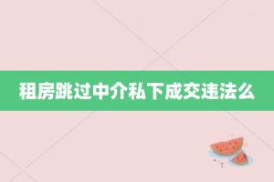 租房跳过中介私下成交违法么