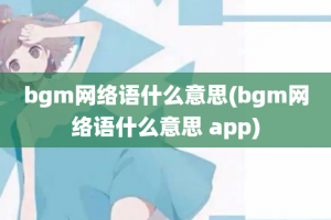 bgm网络语什么意思(bgm网络语什么意思 app)