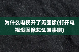 为什么电视开了无图像(打开电视没图像怎么回事啊)