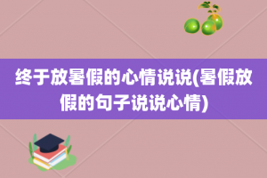 终于放暑假的心情说说(暑假放假的句子说说心情)