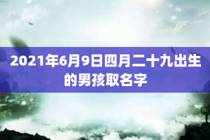 2021年6月9日四月二十九出生的男孩取名字