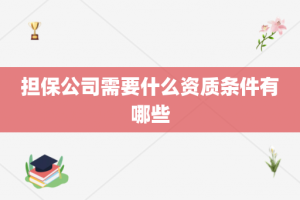 担保公司需要什么资质条件有哪些