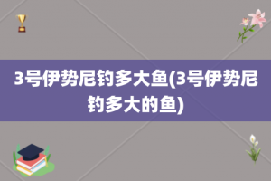 3号伊势尼钓多大鱼(3号伊势尼钓多大的鱼)