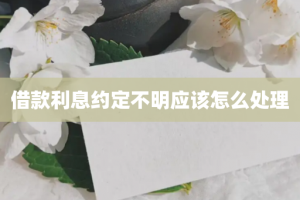 借款利息约定不明应该怎么处理