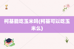 柯基能吃玉米吗(柯基可以吃玉米么)