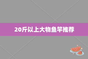 20斤以上大物鱼竿推荐