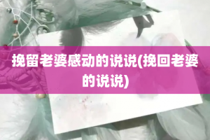 挽留老婆感动的说说(挽回老婆的说说)