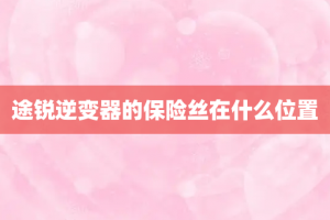 途锐逆变器的保险丝在什么位置