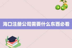 海口注册公司需要什么东西必看