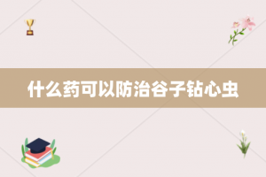 什么药可以防治谷子钻心虫