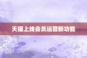 天猫上线会员运营新功能