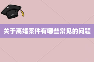关于离婚案件有哪些常见的问题