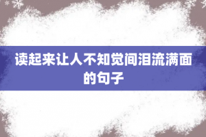 读起来让人不知觉间泪流满面的句子